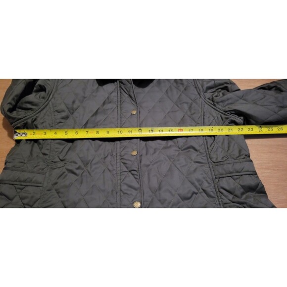 LL Bean Quilted Riding Jacket Olive Green Size XL Regular Womens Sports Coat - Picture 7 of 13